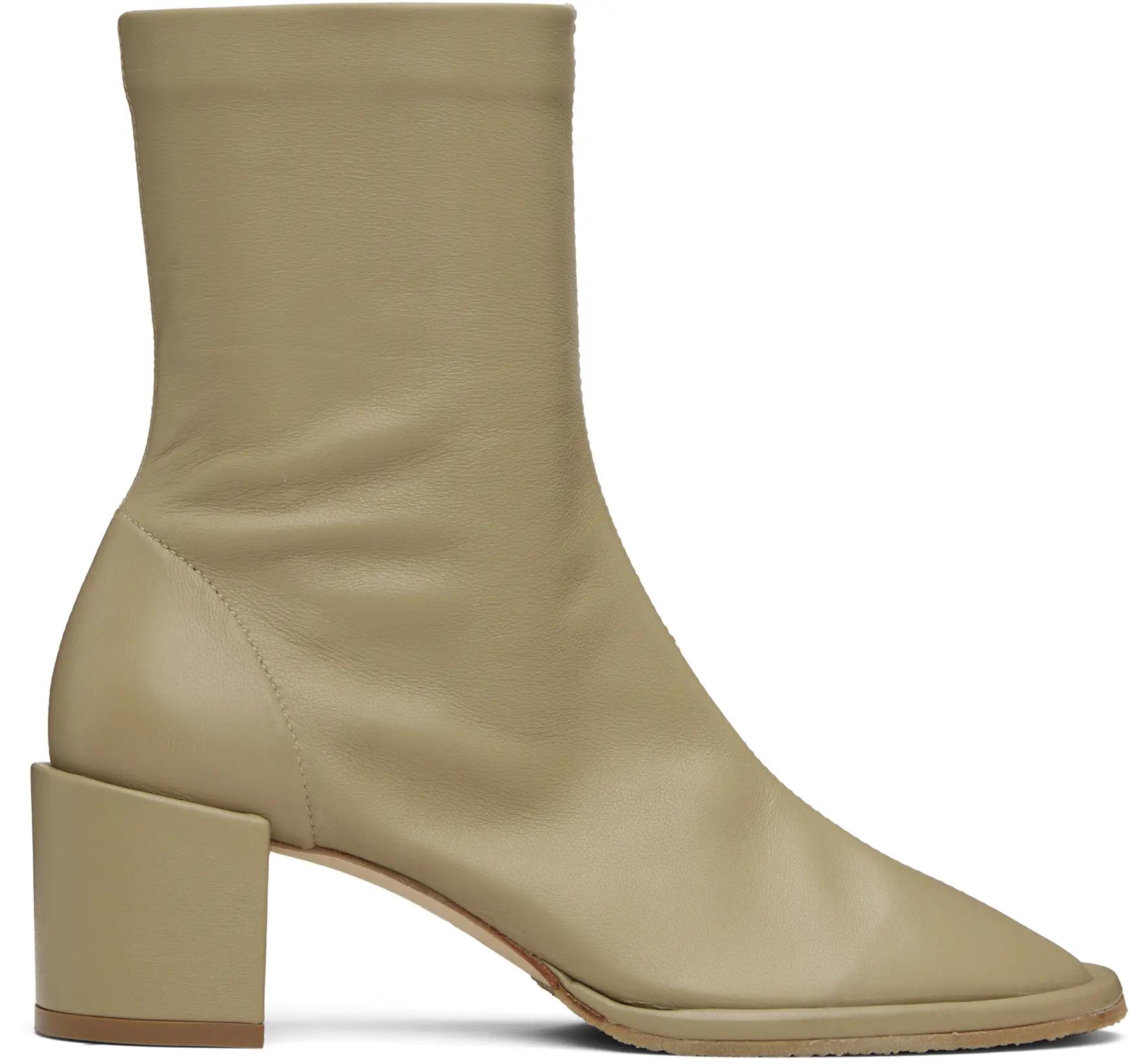 Beige Josiah Lamb Nappa Leather Boots by BY FAR