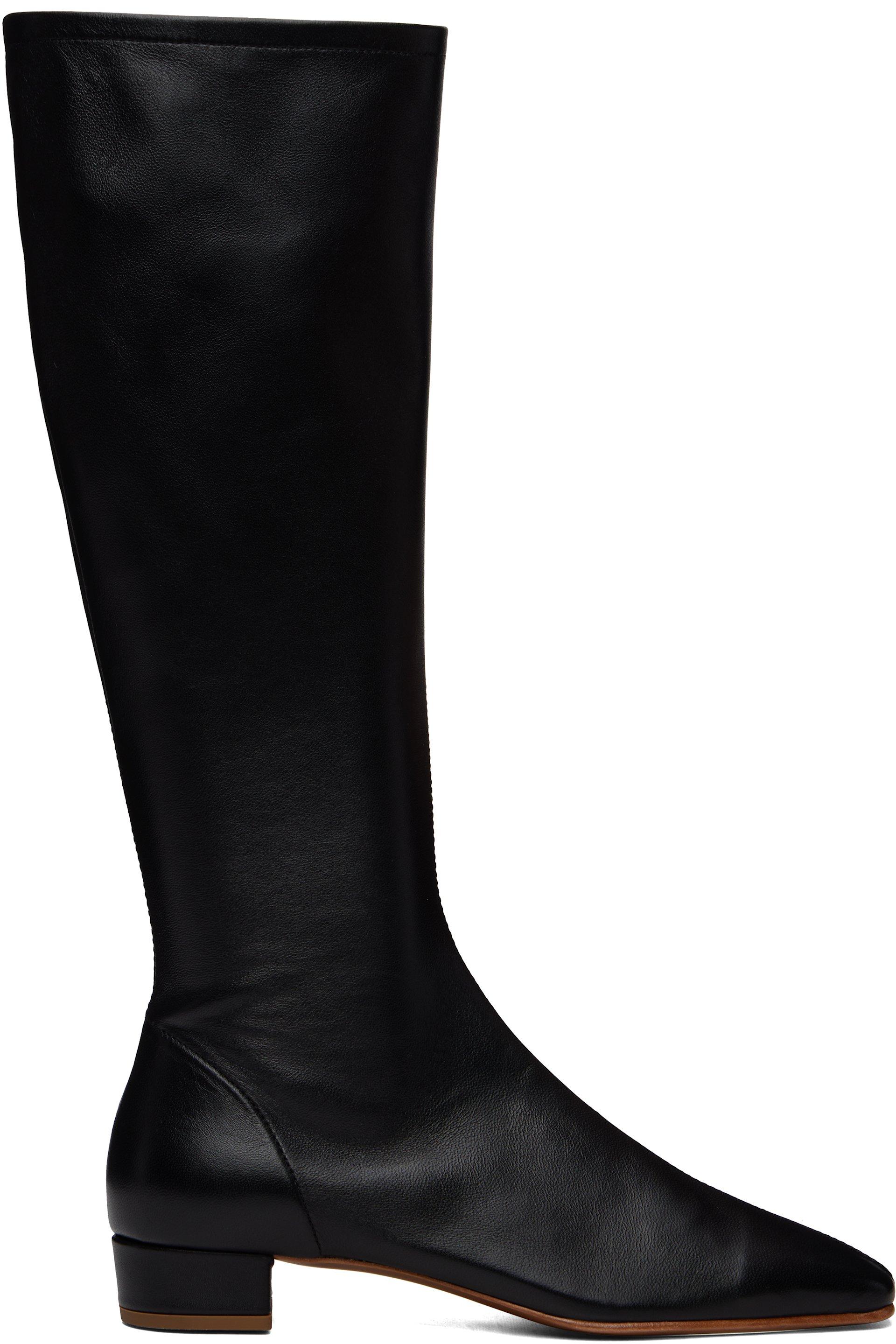 Black Edie Leather Knee-High Boots by BY FAR