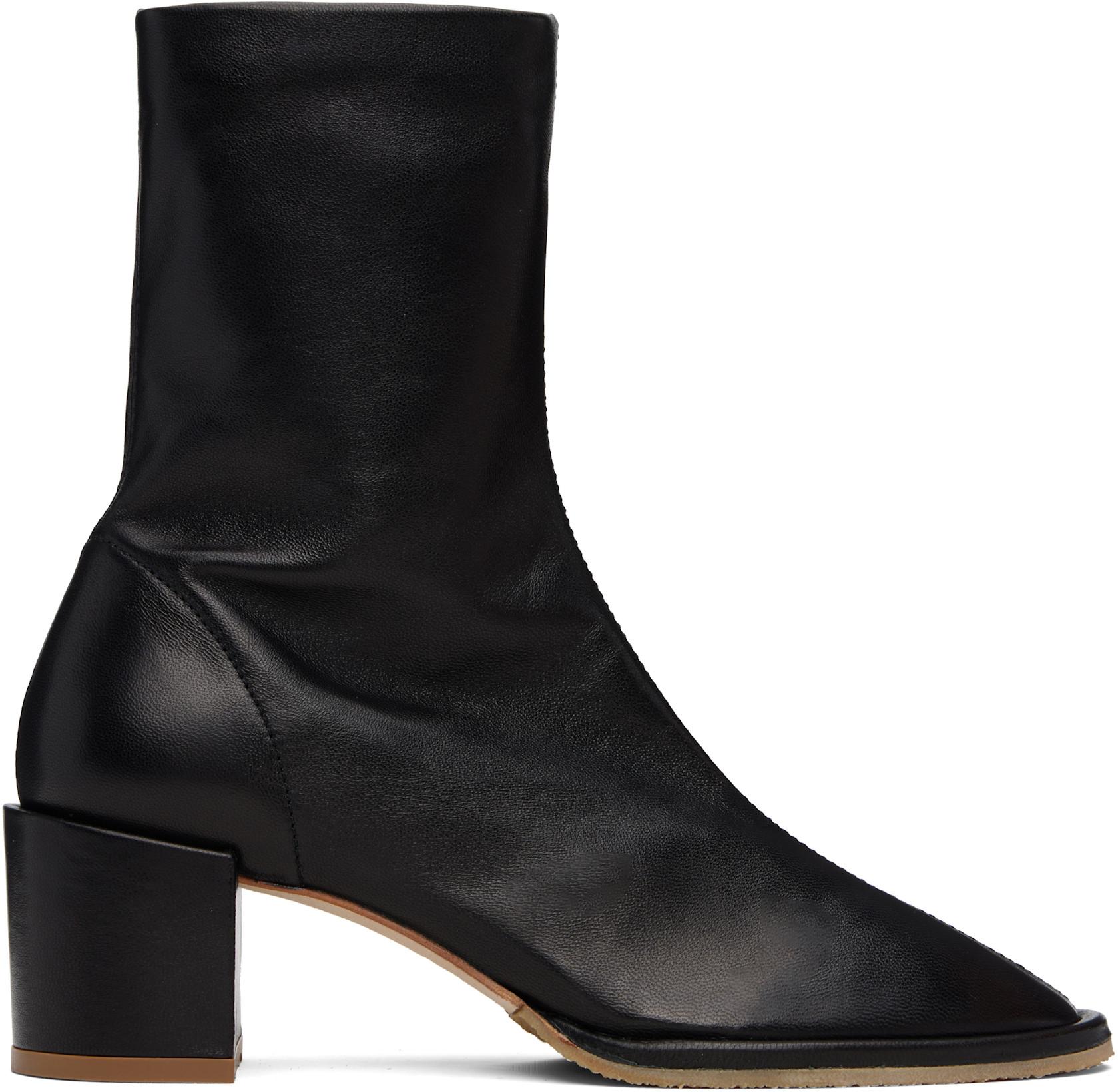 Black Josiah Lamb Nappa Leather Boots by BY FAR
