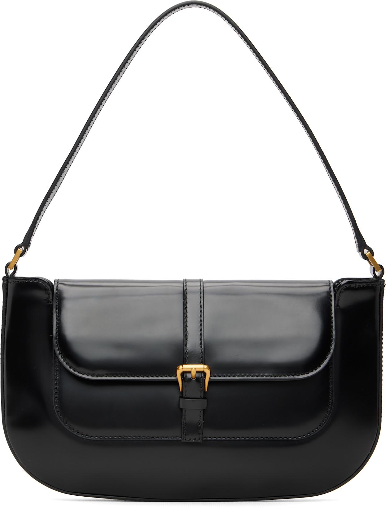 Black Miranda Semi Patent Leather Shoulder Bag by BY FAR