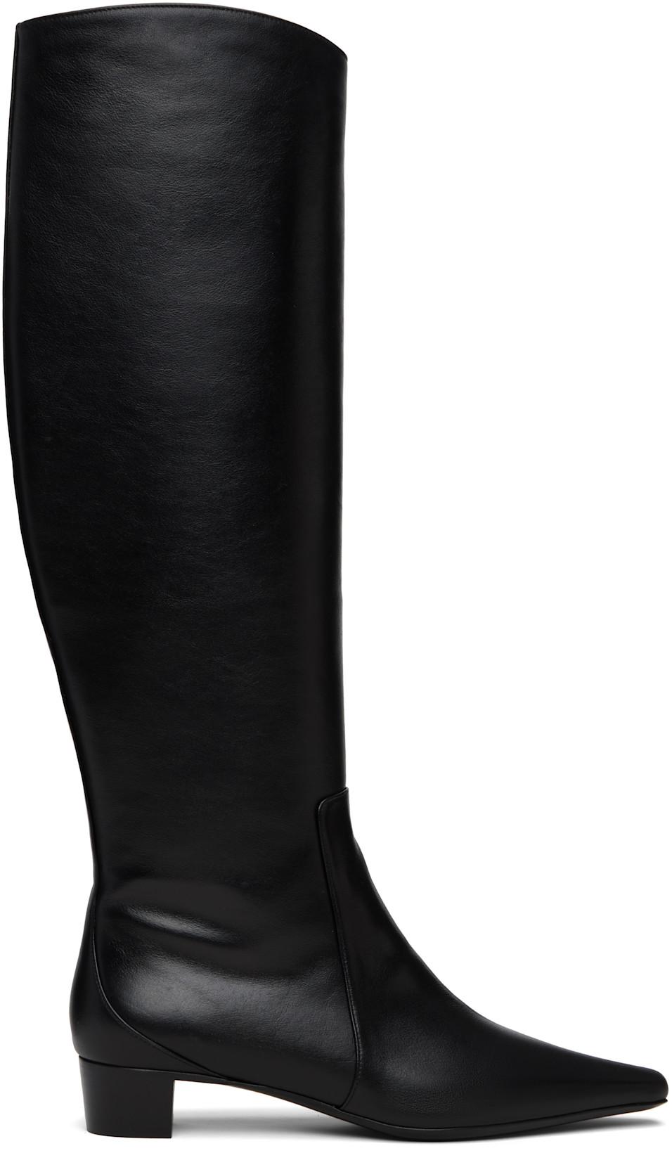 Black Pascal Nappa Leather Tall Boots by BY FAR