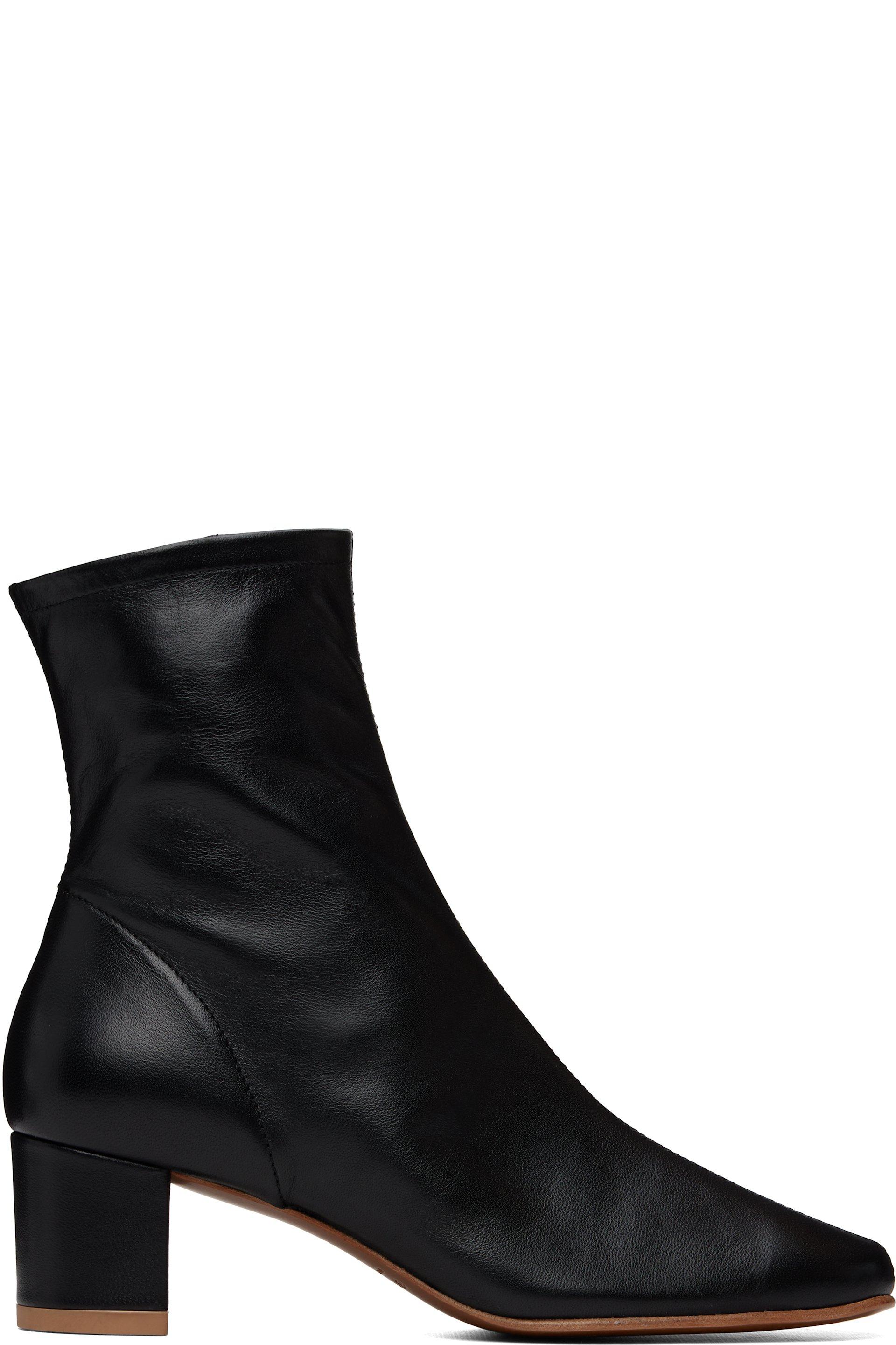 Black Sofia Leather Ankle Boots by BY FAR