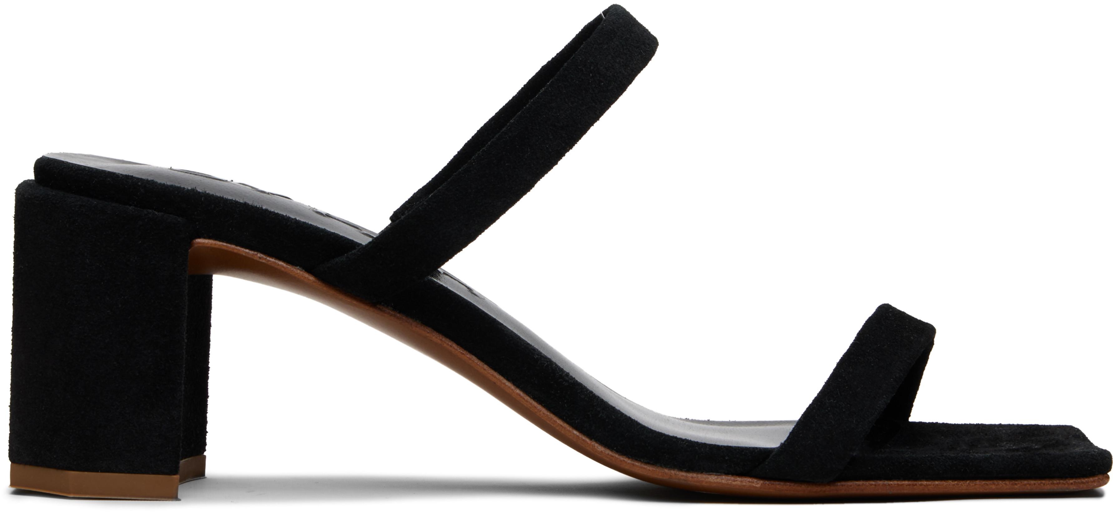 Black Tanya Heeled Sandals by BY FAR