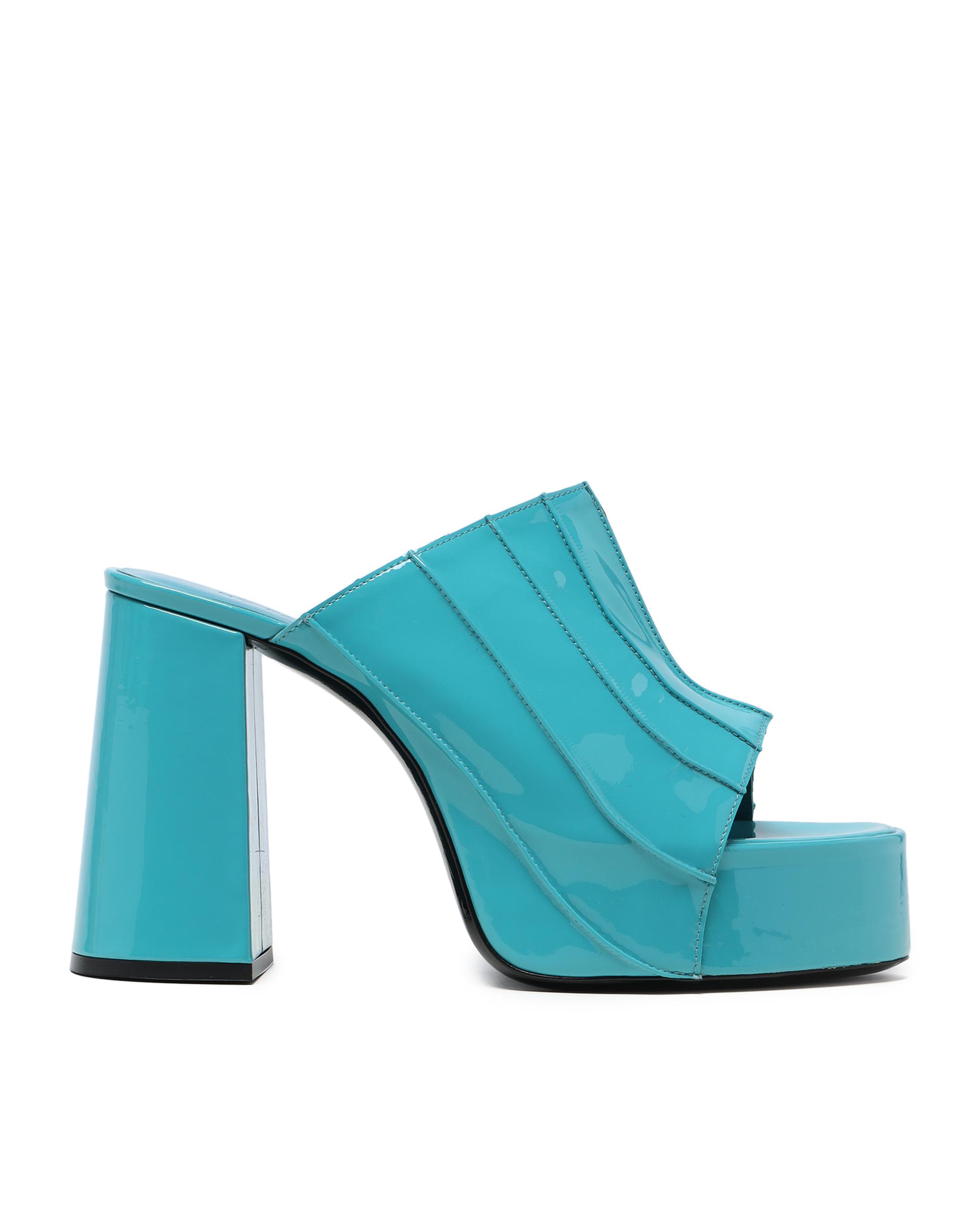 Brad aquamarine patent leather heeled sandals by BY FAR