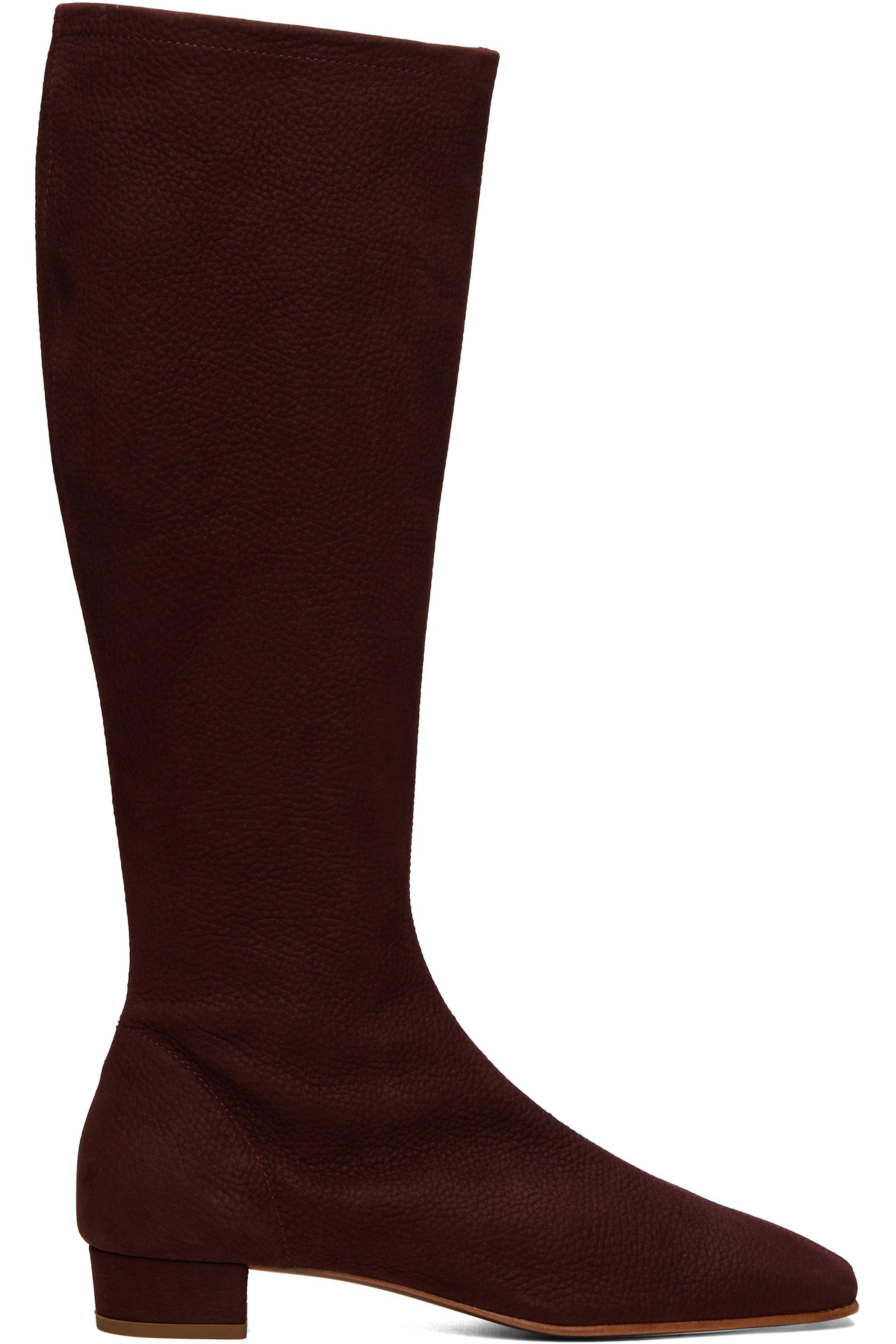 Brown Edie Nubuck Knee-High Boots by BY FAR