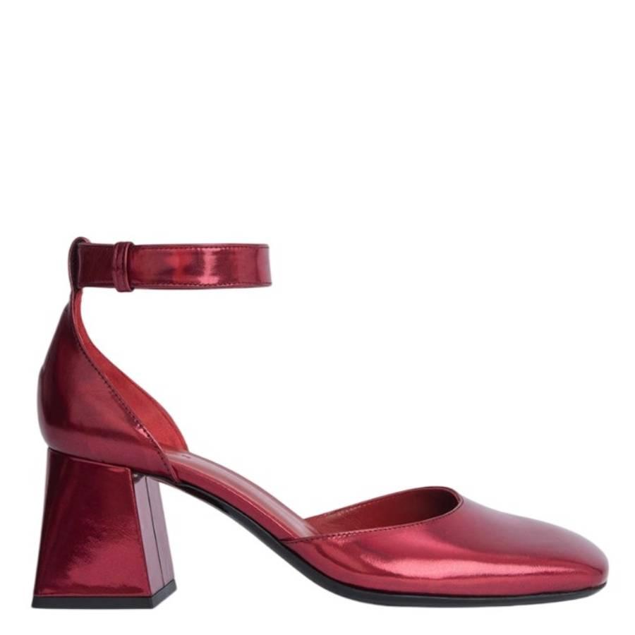 By Far Judy Red Iridescent Square-Toe Pumps by BY FAR