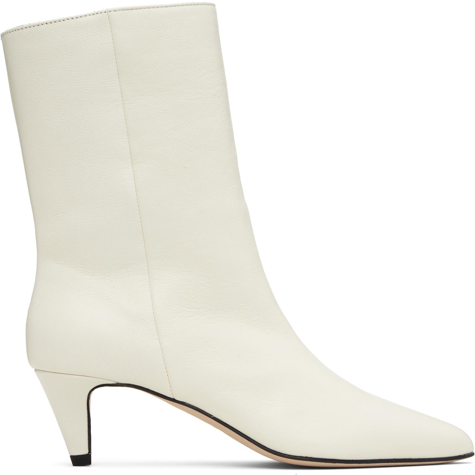 Off-White Lysander Washed Leather Boots by BY FAR