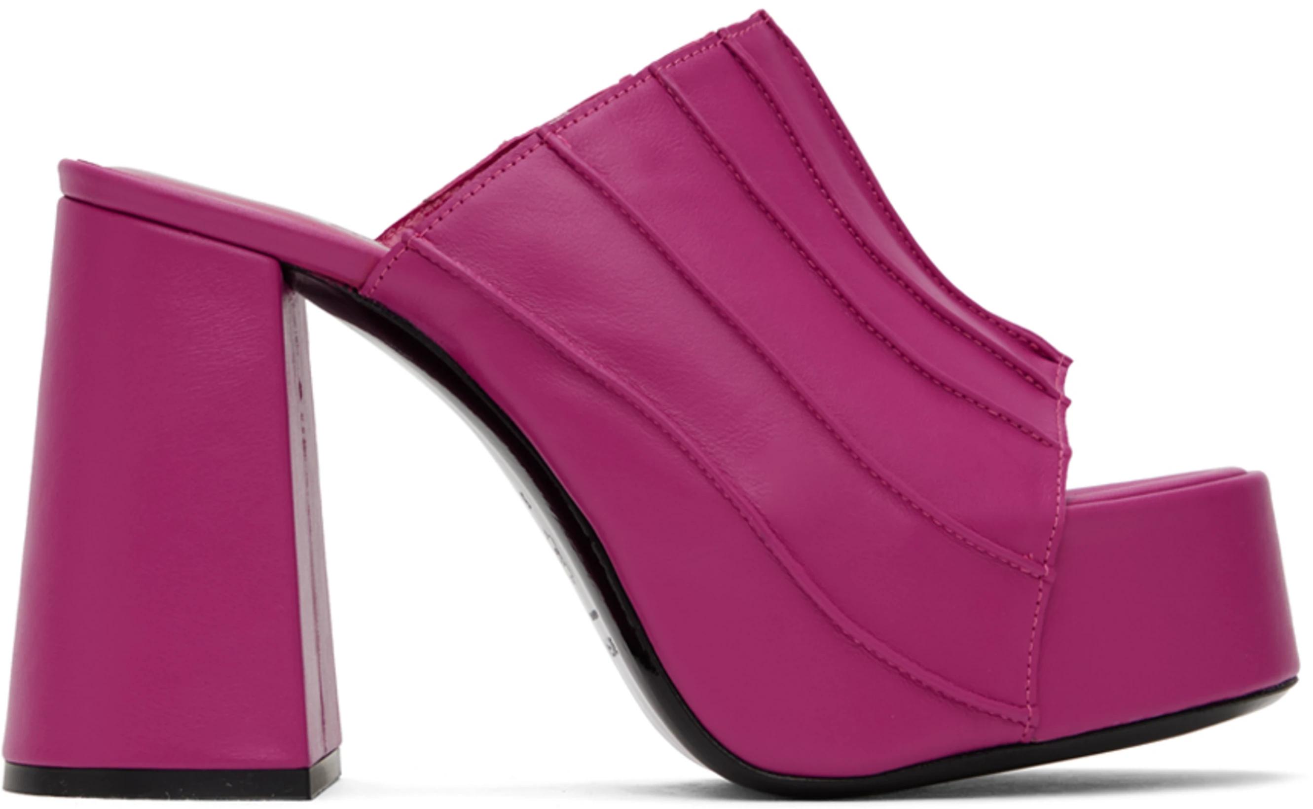 SSENSE Exclusive Pink Brad Heeled Sandals by BY FAR
