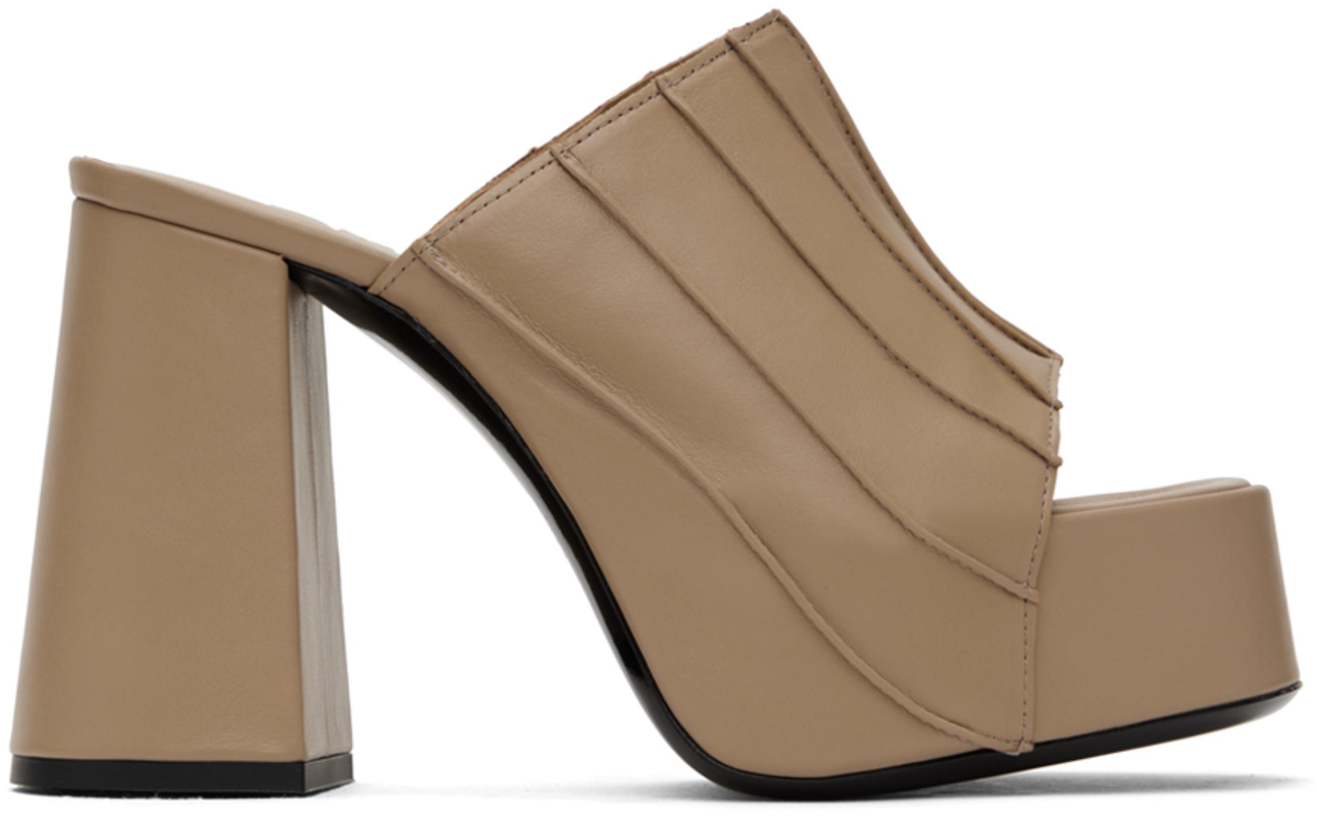 SSENSE Exclusive Tan Brad Heeled Sandals by BY FAR