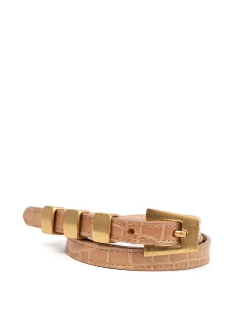 Vic geometric-buckle leather belt by BY FAR