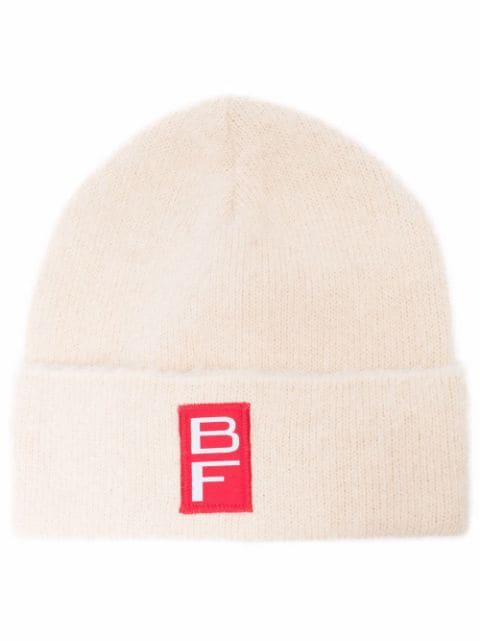 logo-patch brushed-effect beanie by BY FAR