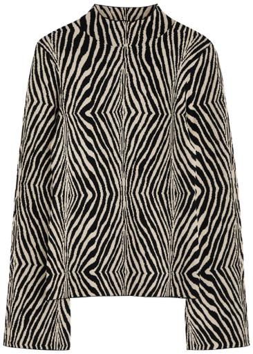 Bernie zebra-intarsia stretch-knit jumper by BY MALENE BIRGER