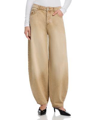 Dallas High Rise Barrel Jeans in Toasted Coconut by BY MALENE BIRGER