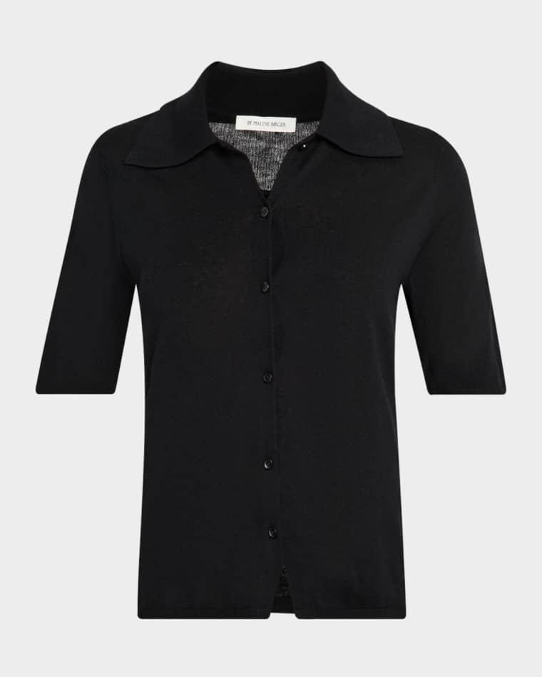 Dotta Knit Wool-Silk Blouse by BY MALENE BIRGER