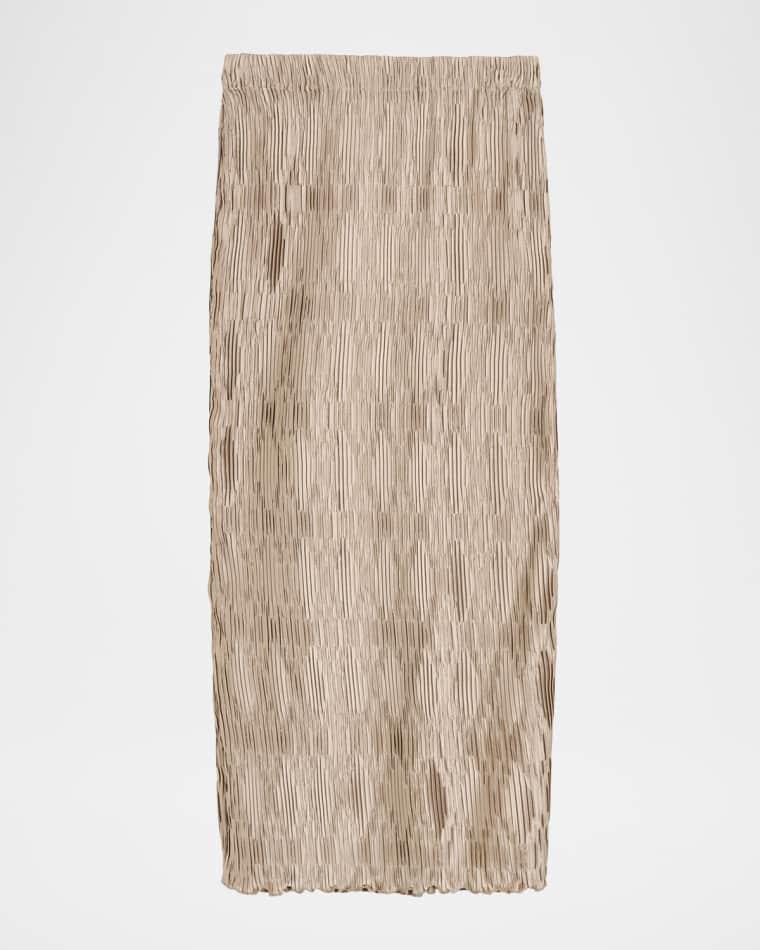 Elisas Diamond Plisse Straight Maxi Skirt by BY MALENE BIRGER