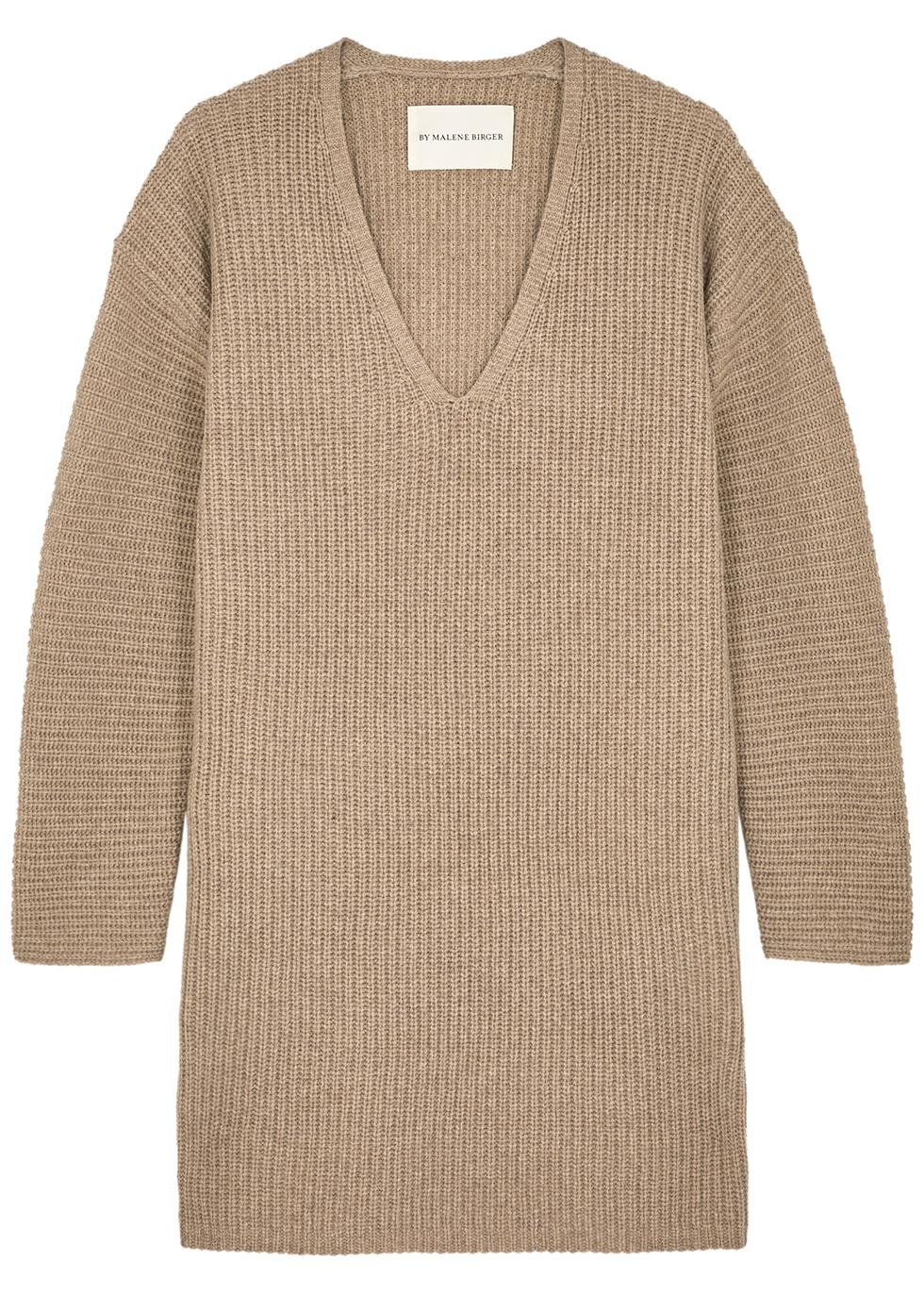 Falina brown ribbed wool jumper dress by BY MALENE BIRGER