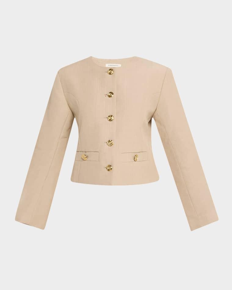 Frida Cropped Wool-Blend Blazer by BY MALENE BIRGER