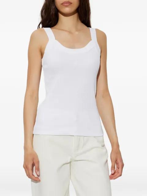 Frillio ribbed-knit cotton tank top by BY MALENE BIRGER