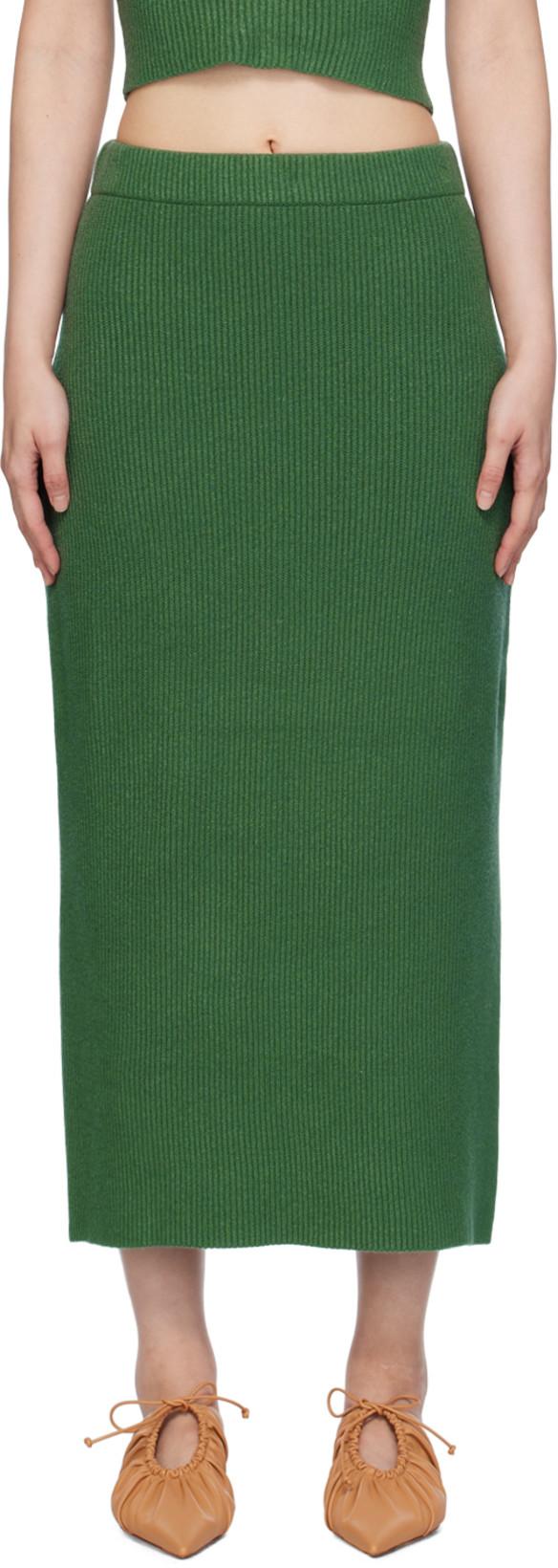 Green Kyara Midi Skirt by BY MALENE BIRGER