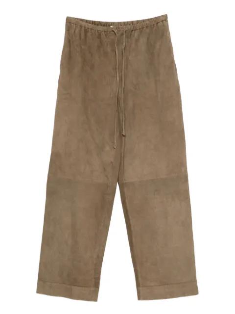 Joanni Suede drawstring suede trousers by BY MALENE BIRGER