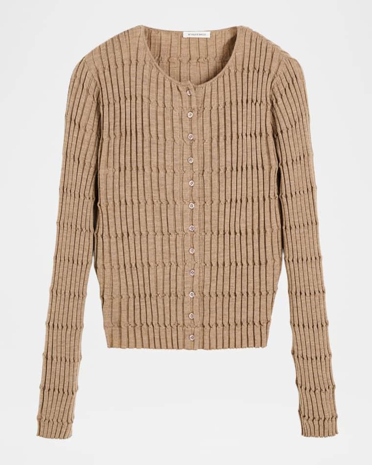 Mon Twisted Rib Knit Cardigan by BY MALENE BIRGER