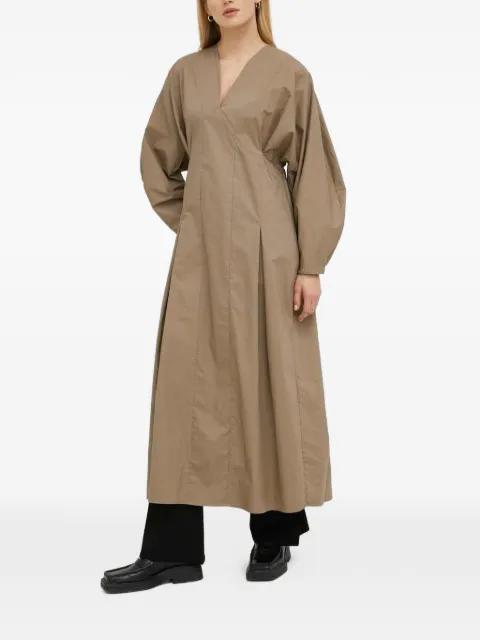V-neck balloon-sleeve midi dress by BY MALENE BIRGER