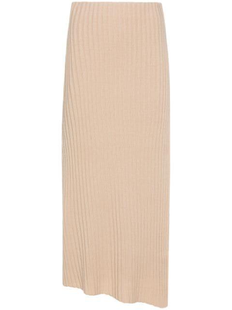 chunky-ribbed asymmetric skirt by BY MALENE BIRGER
