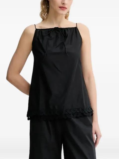 lace-trimmed drawstring top by BY MALENE BIRGER
