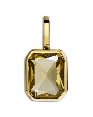 14K Yellow Gold Champagne Quartz Lumen Octagon Pendant by BY PARIAH