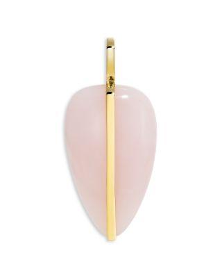 14K Yellow Gold Pink Opal Large Pebble Pendant by BY PARIAH