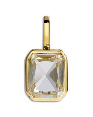 14K Yellow Gold White Topaz Lumen Octagon Pendant by BY PARIAH
