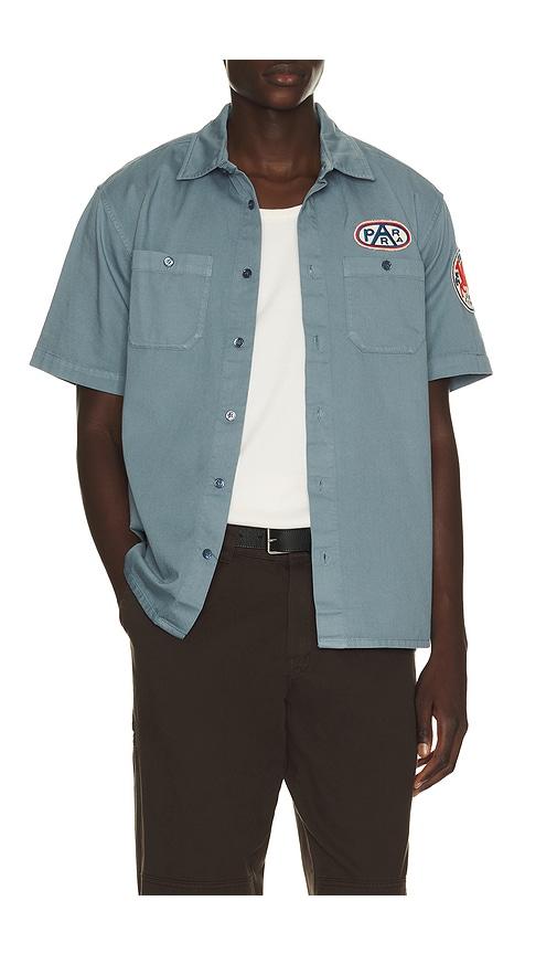 By Parra Gas Station Short Sleeve Shirt in Slate by BY PARRA