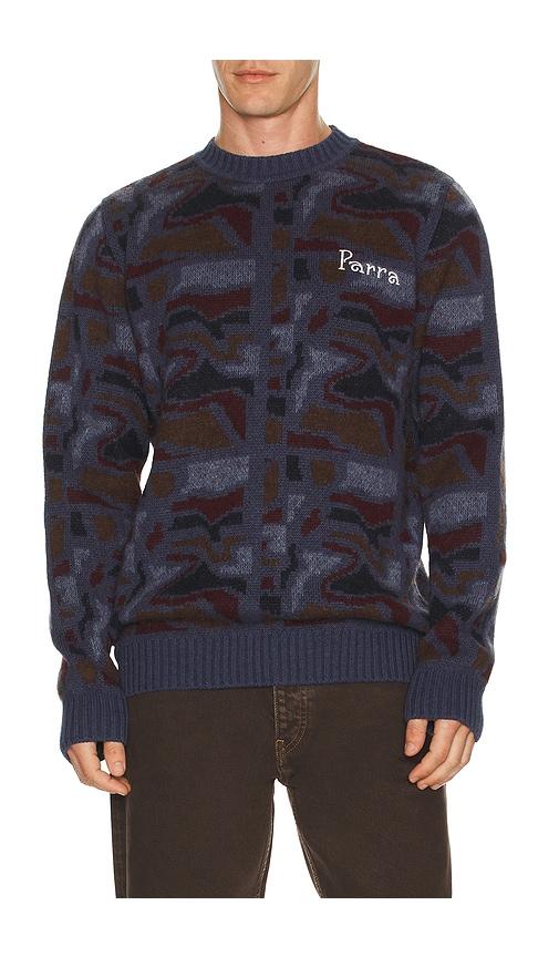 By Parra Repeat FTP Booster Knitted Pullover in Blue by BY PARRA