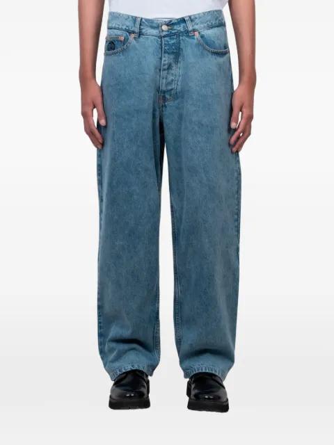 graphic-patch washed jeans by BY PARRA