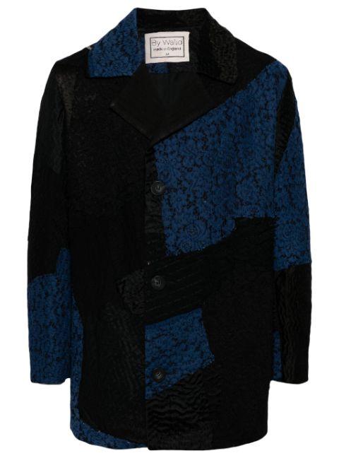 colour-block single-breasted coat by BY WALID