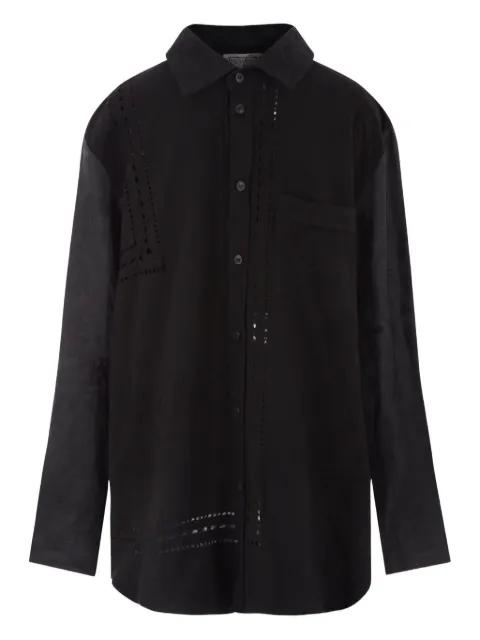 embroidered eyelet shirt by BY WALID