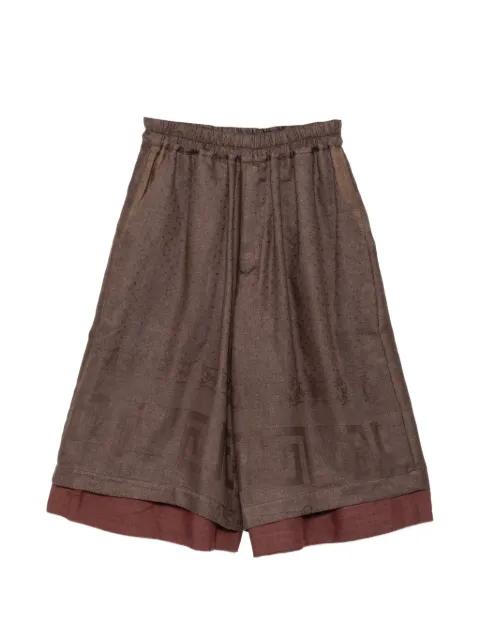 embroidered layered shorts by BY WALID