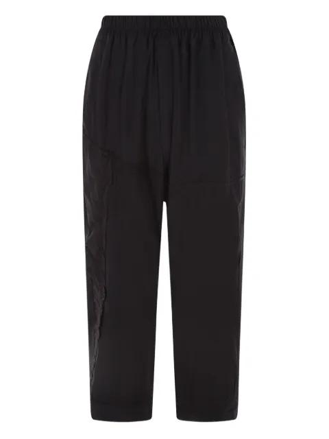 floral-embroidered elasticated-waist trousers by BY WALID