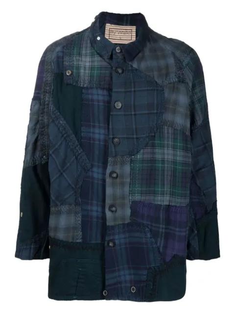 patchwork button-up shirt by BY WALID