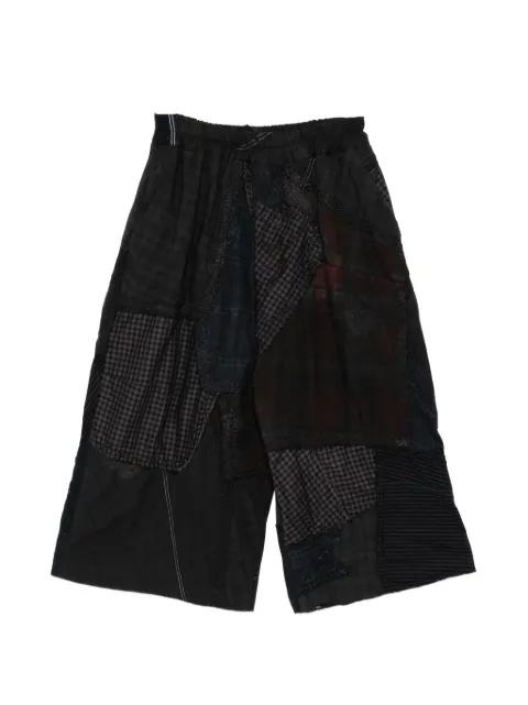 patchwork drawstring shorts by BY WALID