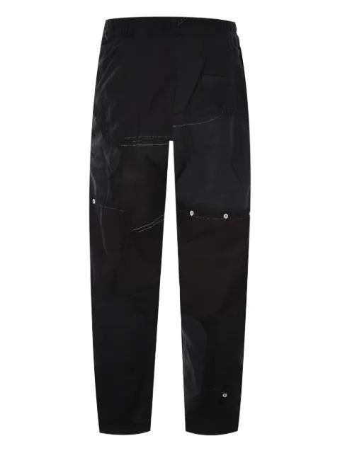 patchwork elasticated-waist straight trousers by BY WALID