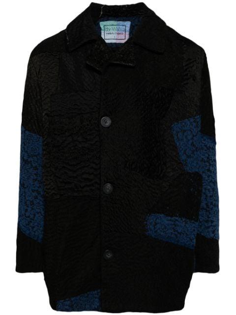 patchwork single-breasted coat by BY WALID