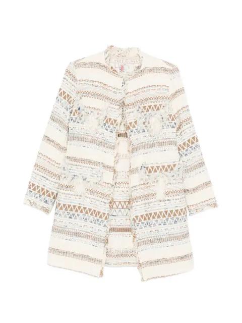 fringed geometric jacket by BYE