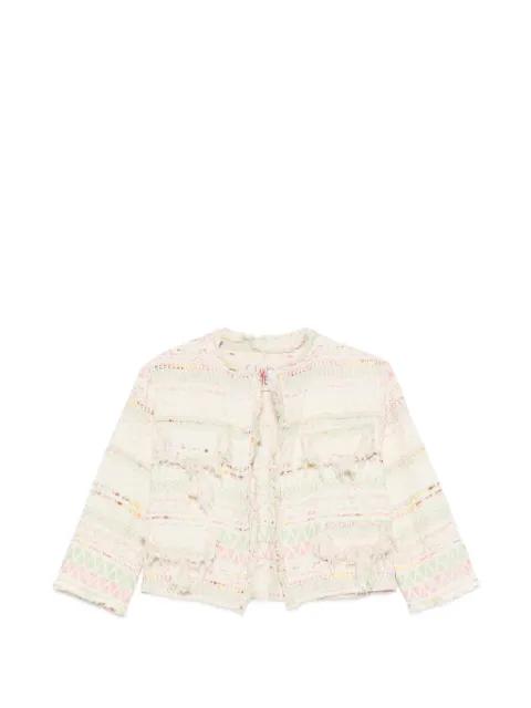 fringed patterned jacket by BYE