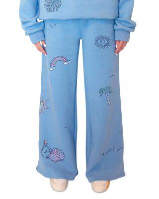 Scribble Doodles Wide Leg Sweatpants by C.BONZ