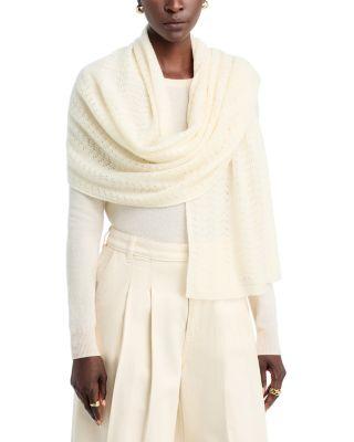 100% Cashmere Pointelle Oversized Blanket Scarf - Exclusive by C BY BLOOMINGDALE'S CASHMERE