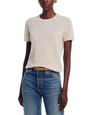 100% Cashmere Short Sleeve Crewneck Sweater - Exclusive by C BY BLOOMINGDALE'S CASHMERE