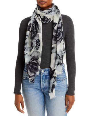 Floral Print Wool Scarf - Exclusive by C BY BLOOMINGDALE'S CASHMERE