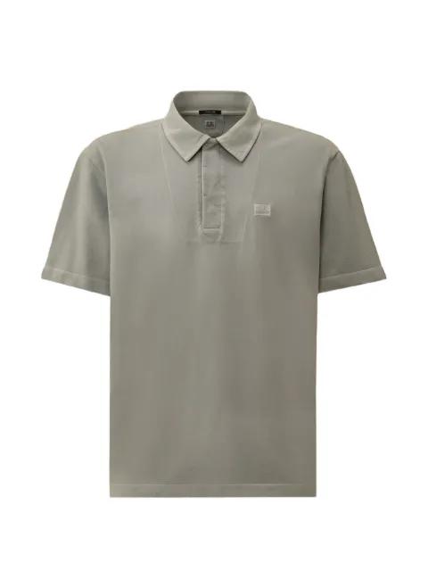 24/1  piquet-button short-sleeve logo-patch cotton polo shirt by C.P. COMPANY
