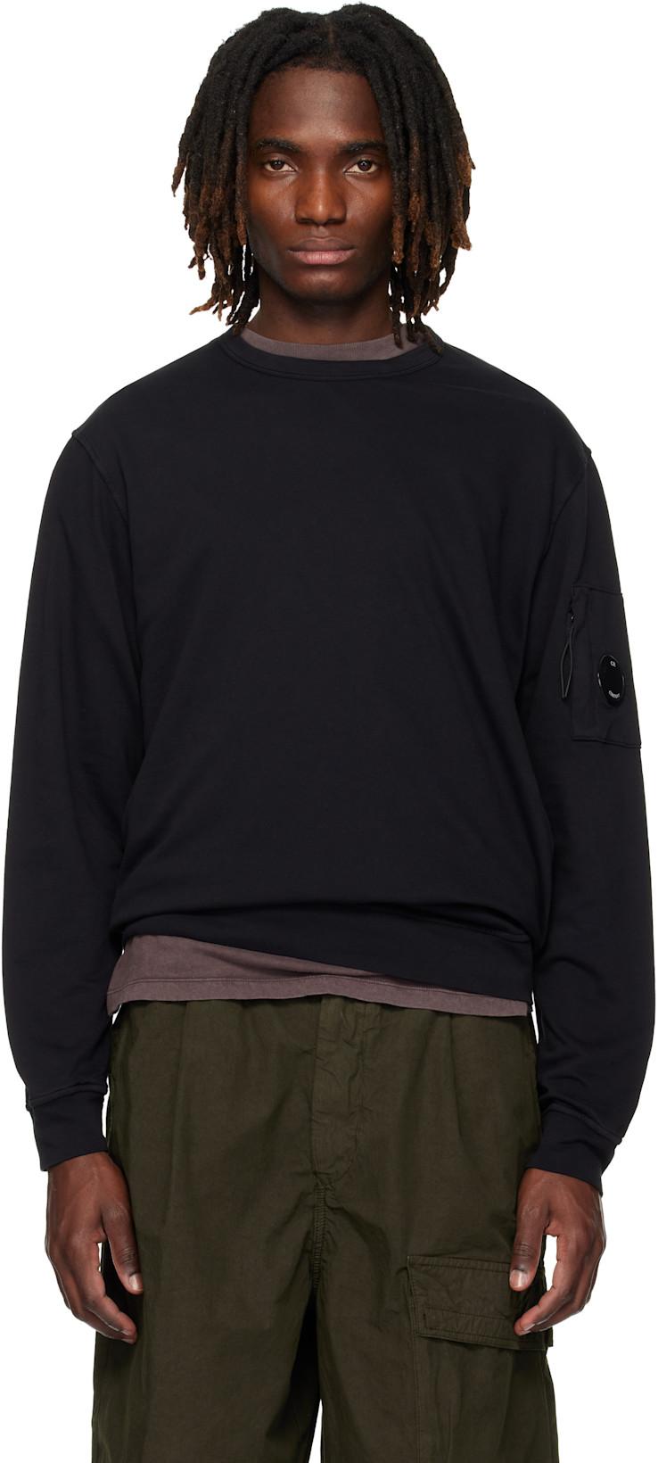 Black Light Fleece Crewneck Sweatshirt by C.P. COMPANY